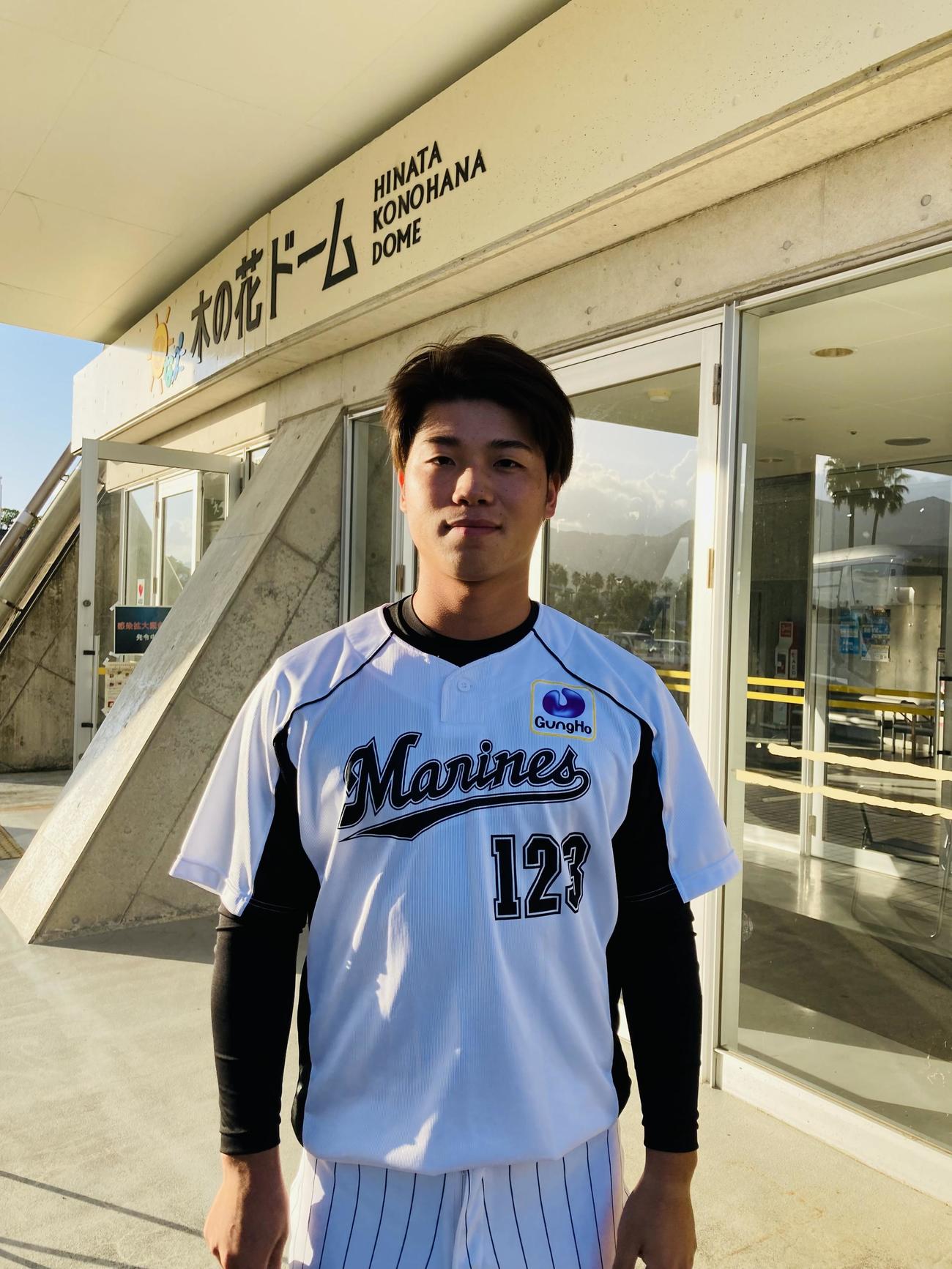 ファーム選手権に先発するロッテ森遼大朗（球団提供）