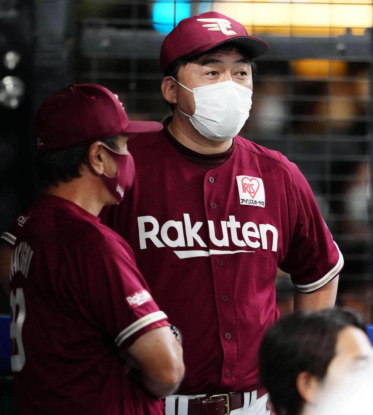 西武対楽天　8回表、ベンチから戦況を見つめる楽天石井GM兼監督（撮影・江口和貴）