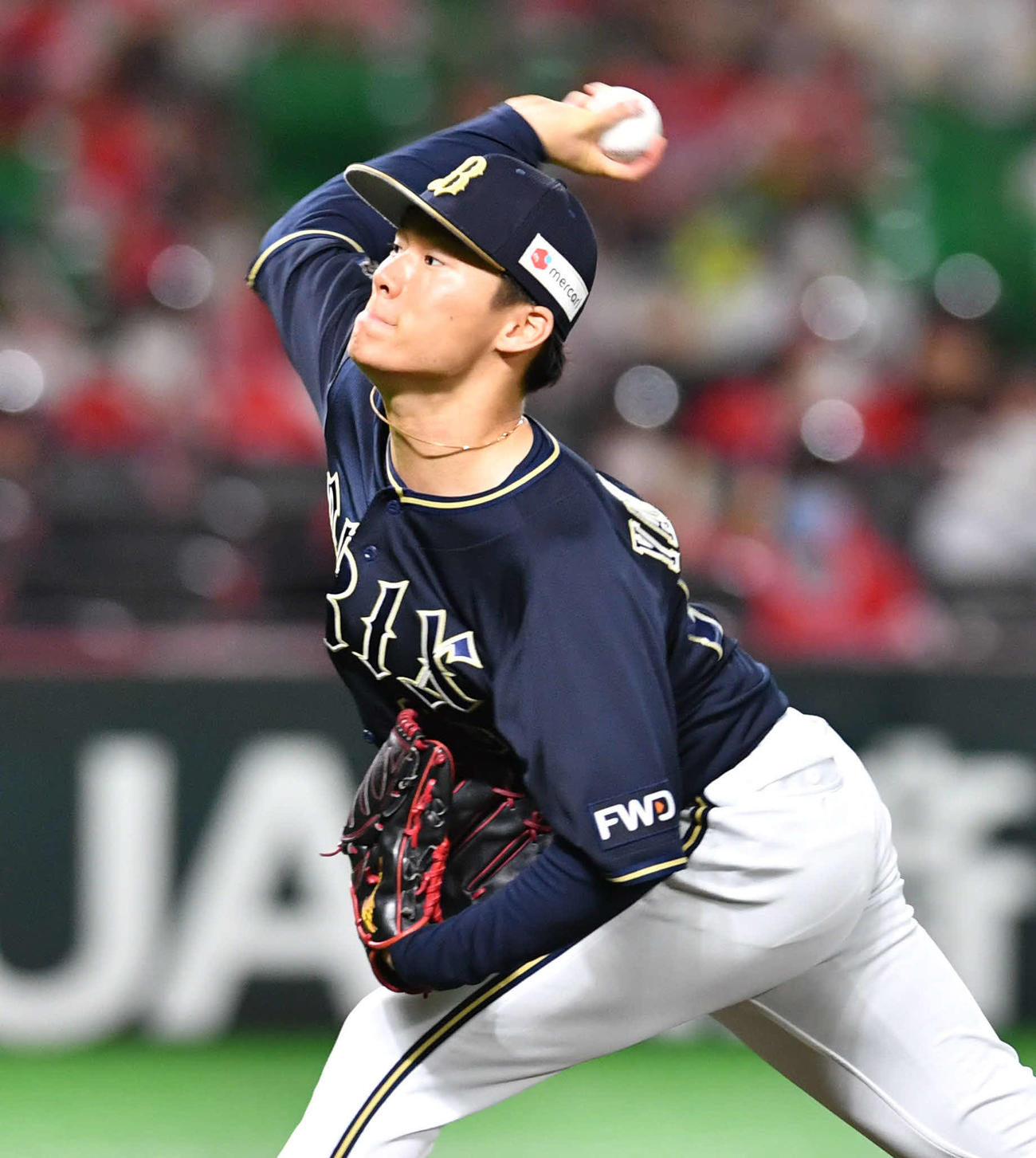 オリックス先発の山本（撮影・岩下翔太）