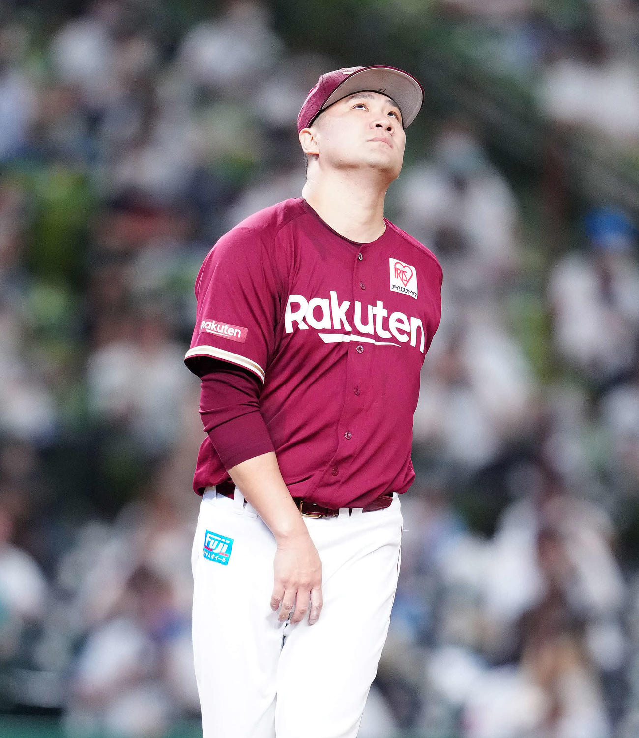 西武対楽天　7回裏西武2死二塁、川越に同点適時打を浴びる田中将（撮影・江口和貴）
