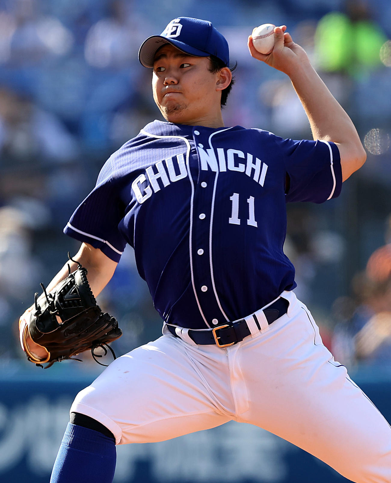 DeNA対中日　中日先発の小笠原（撮影・狩俣裕三）