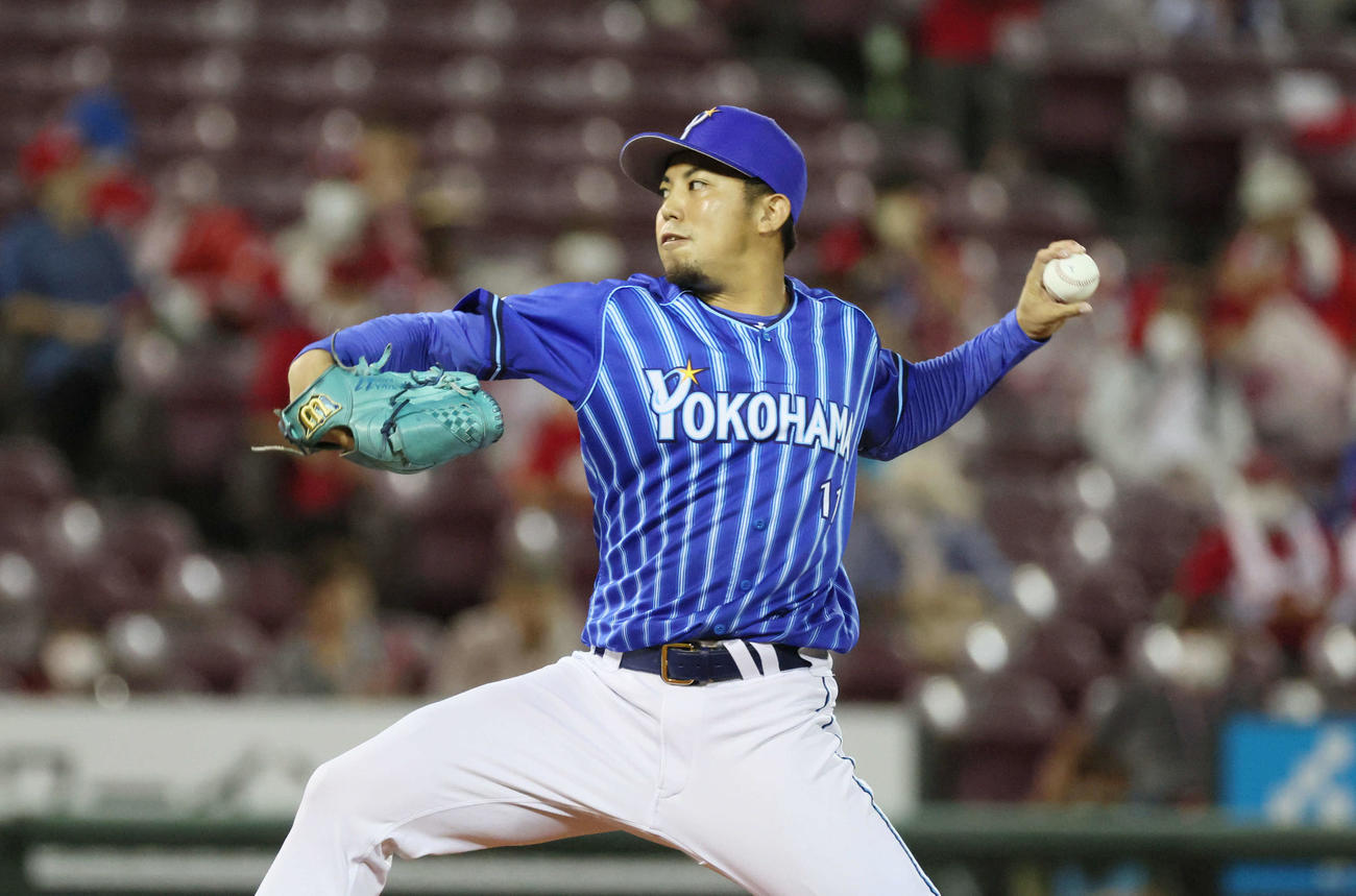 広島対DeNA DeNA先発の東（撮影・加藤孝規）