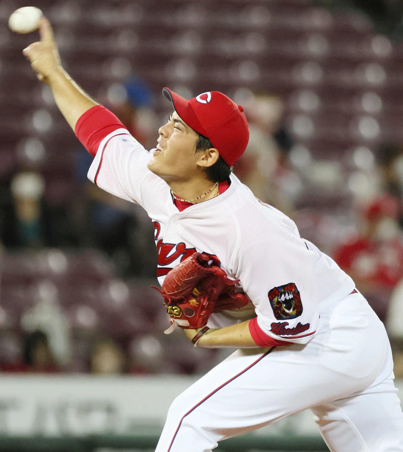 広島対DeNA　広島先発の九里（撮影・加藤孝規）