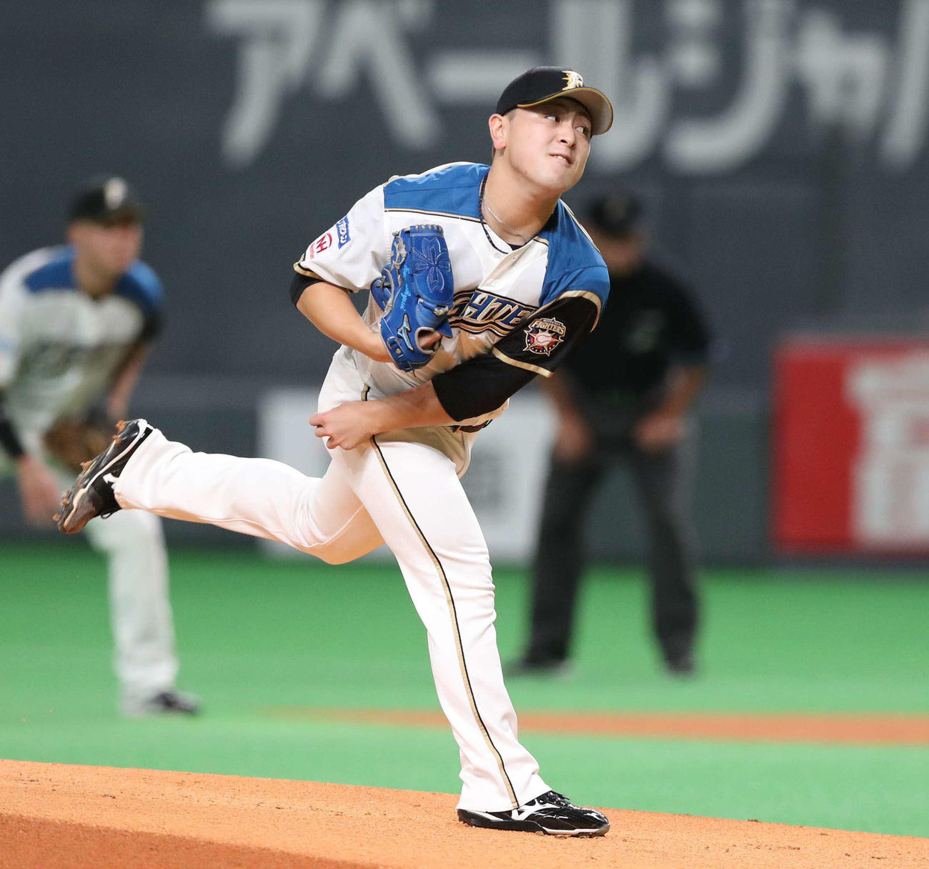 日本ハム対ソフトバンク　日本ハム先発の河野（撮影・黒川智章）