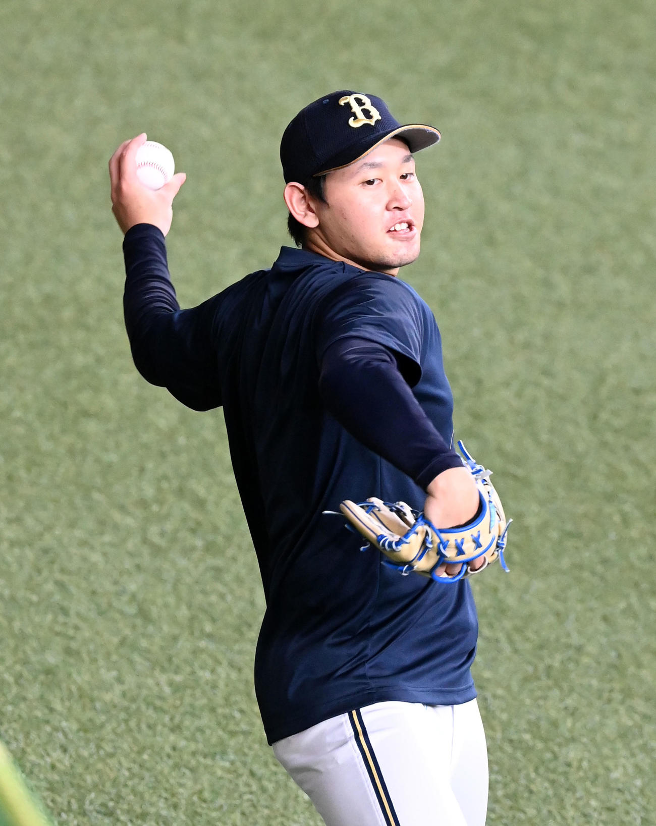 キャッチボールを行う宮城（2021年10月13日）