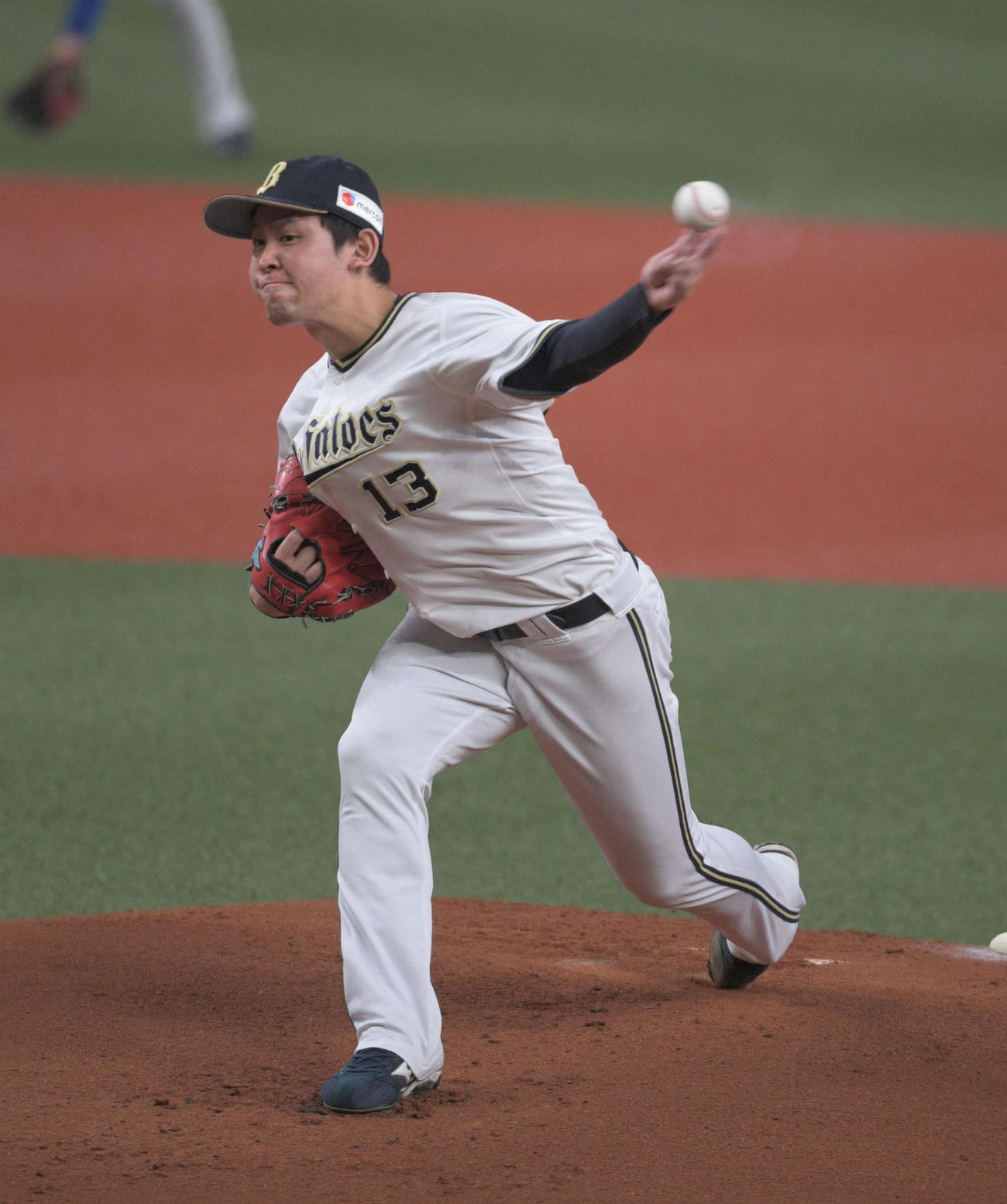 オリックス対ロッテ　力投するオリックス先発の宮城（撮影・渦原淳）
