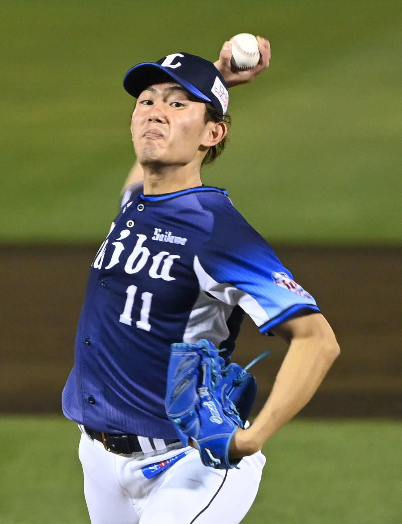 楽天対西武　力投する西武先発の今井（撮影・山崎安昭）