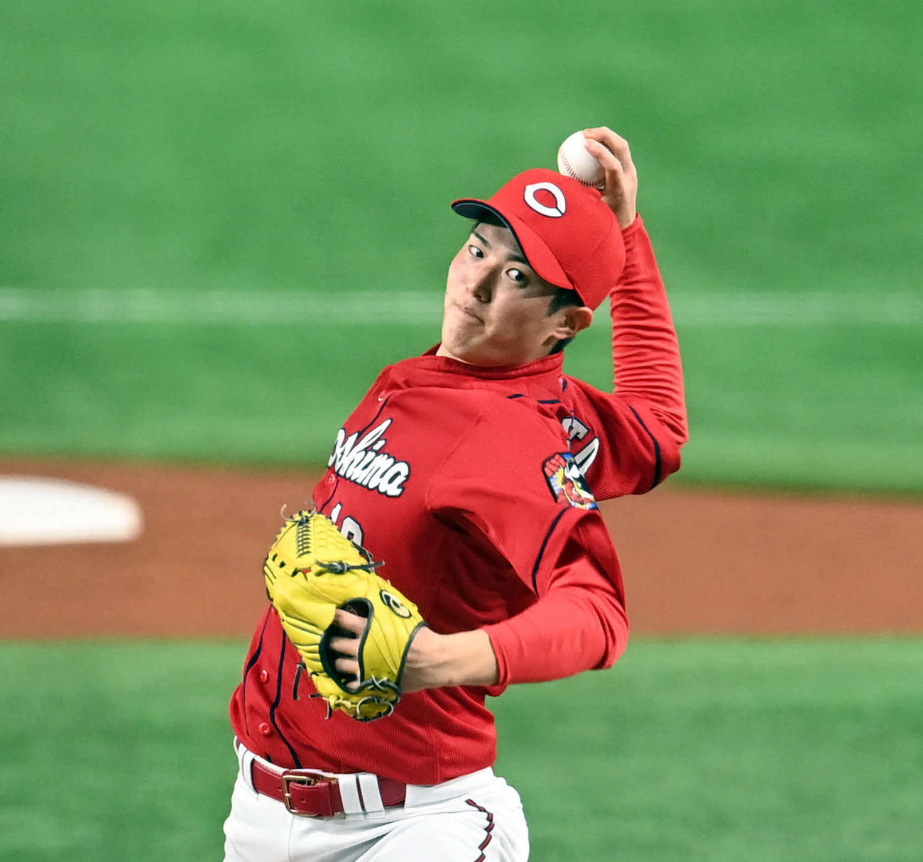 広島森下暢仁（2021年8月24日撮影）