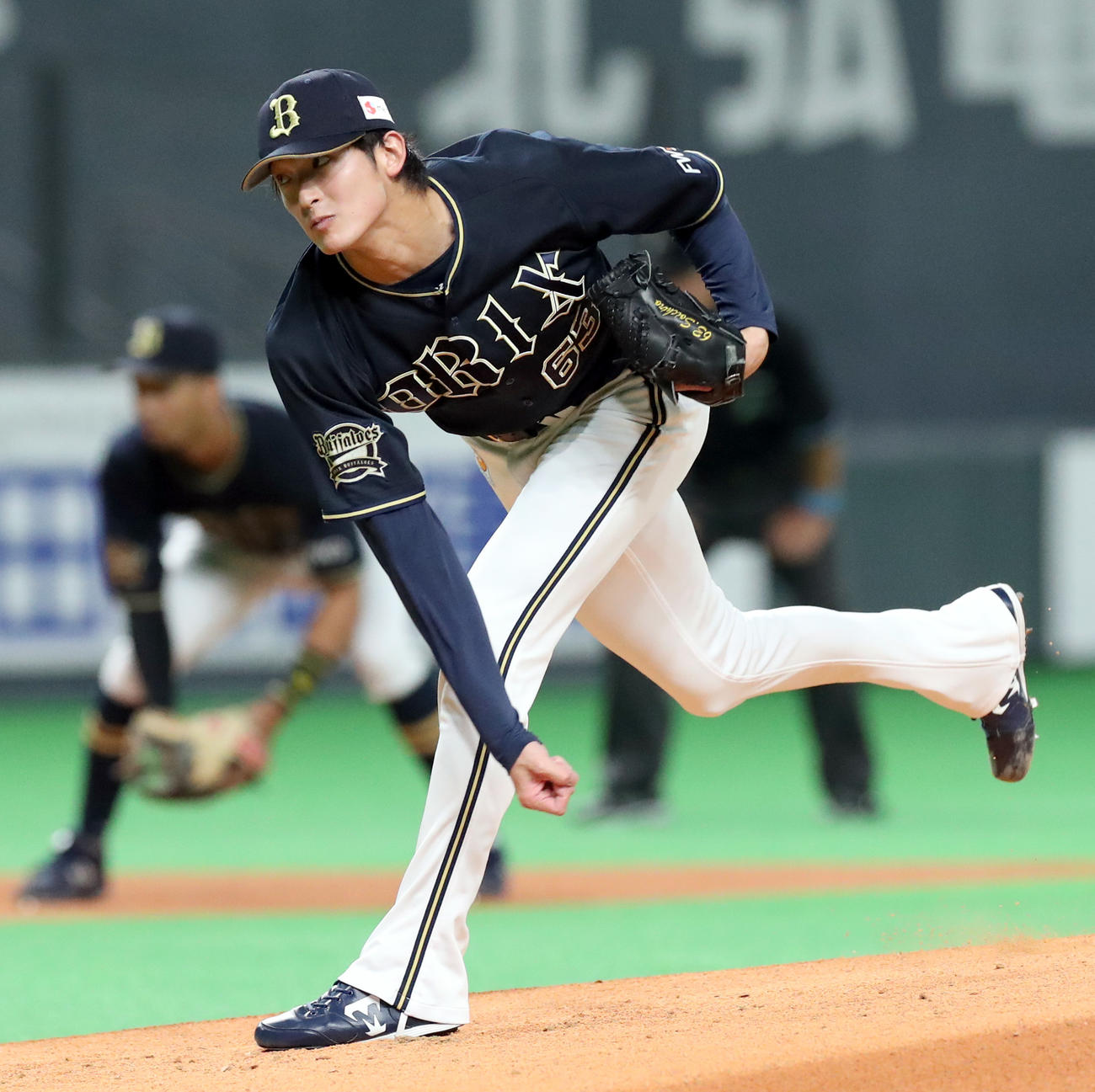 日本ハム対オリックス　オリックス先発の山崎颯（撮影・佐藤翔太）