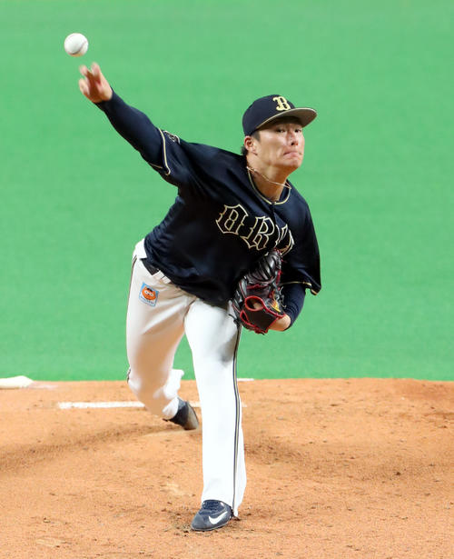 日本ハム対オリックス　オリックス先発の山本（撮影・佐藤翔太）