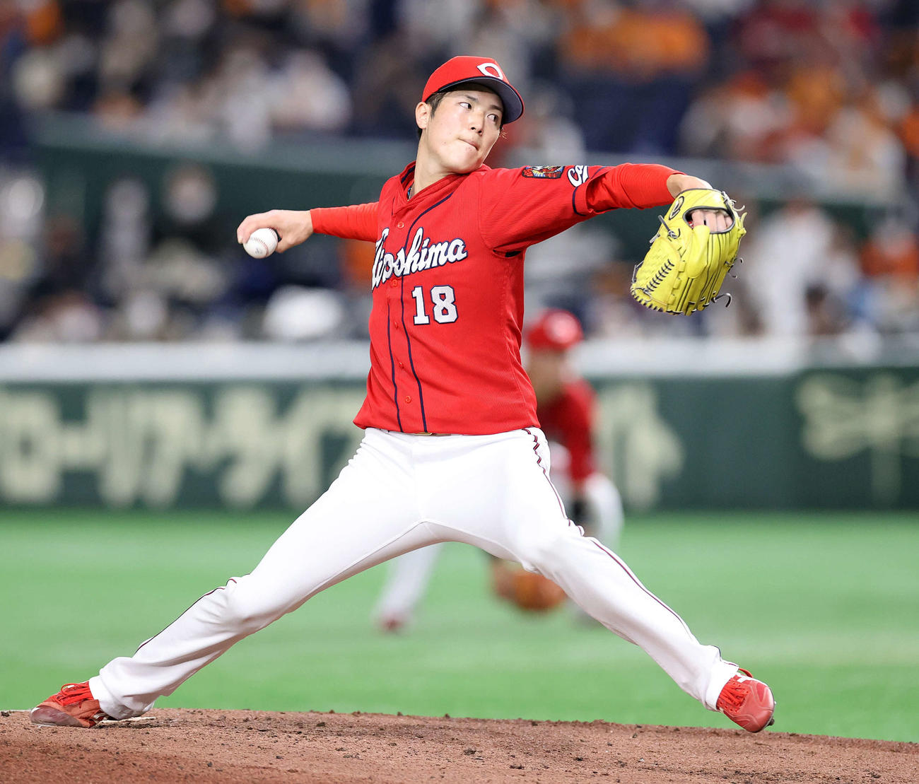 巨人対広島　先発し力投する広島森下（撮影・鈴木正人）