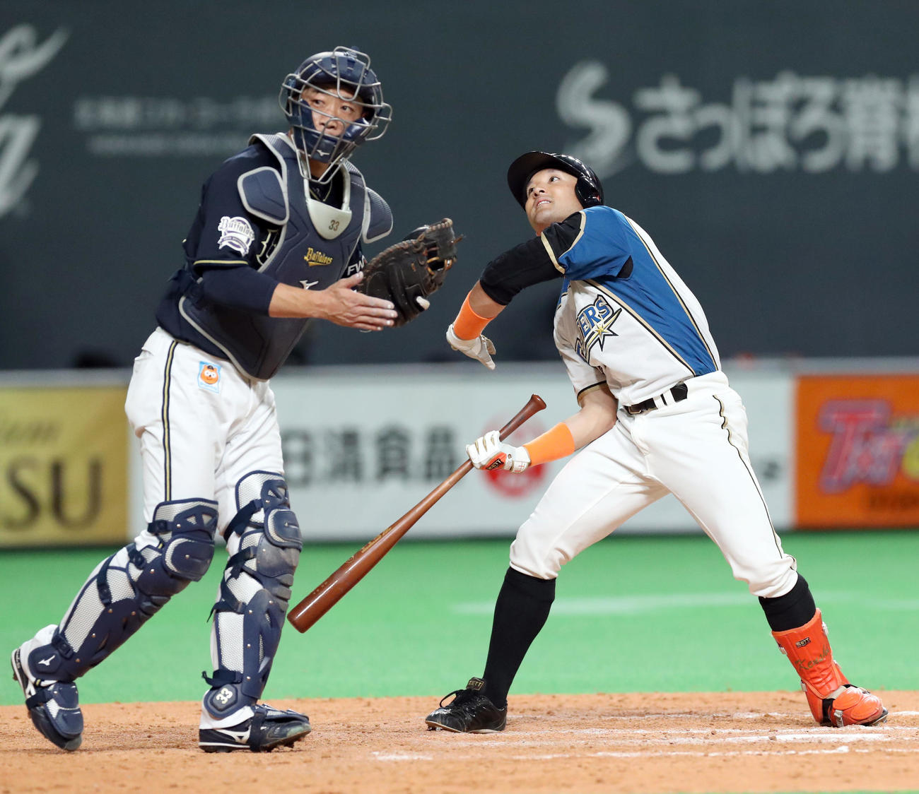 日本ハム対オリックス　9回裏日本ハム2死、杉谷は見逃し三振に終わる（撮影・佐藤翔太）