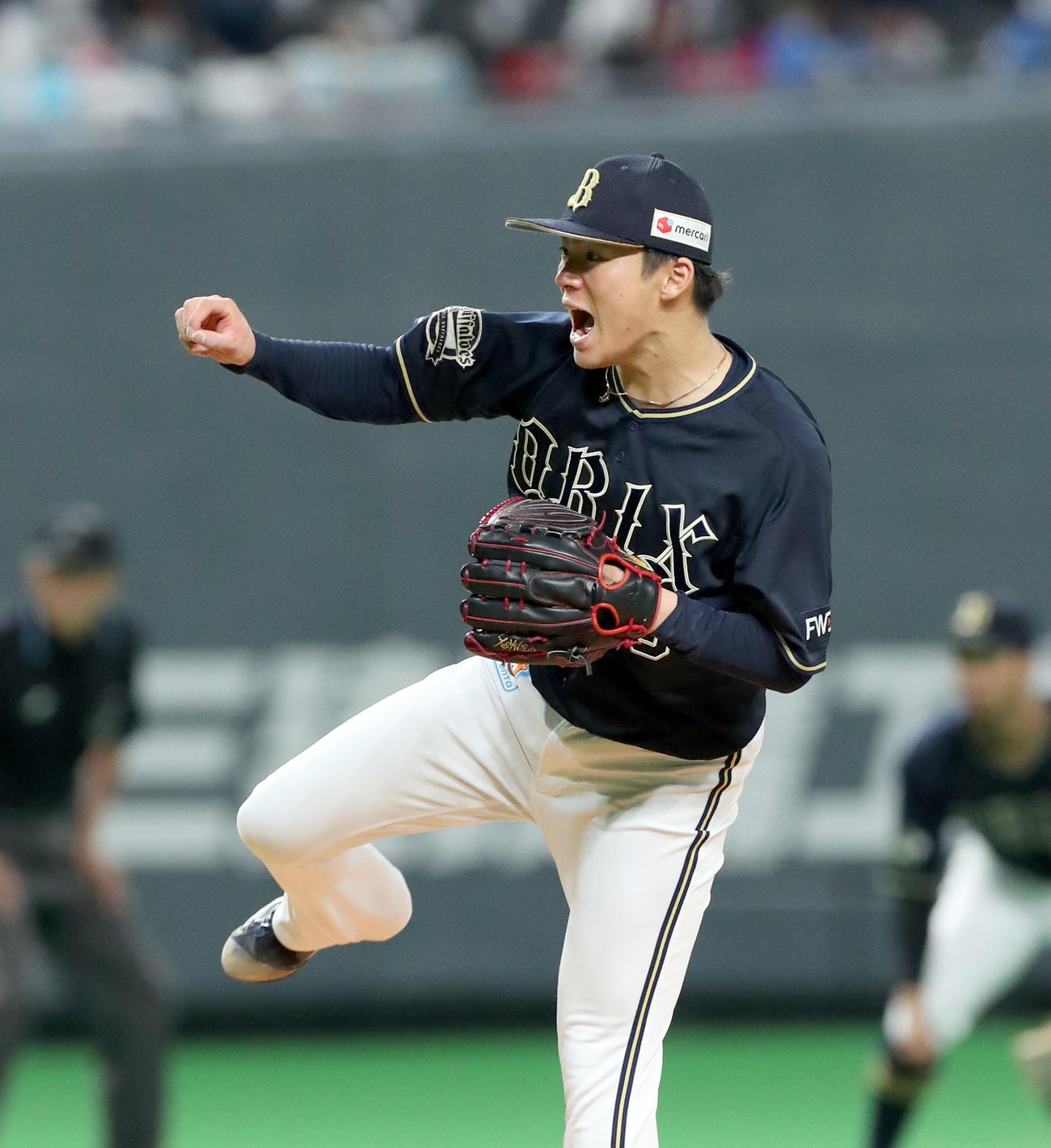 日本ハム対オリックス　力投するオリックス山本（撮影・佐藤翔太）