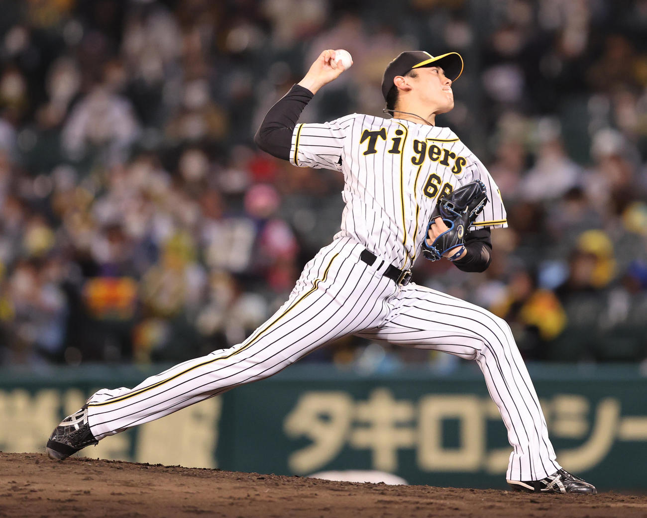 阪神対広島　7回に登板する阪神小川（撮影・清水貴仁）