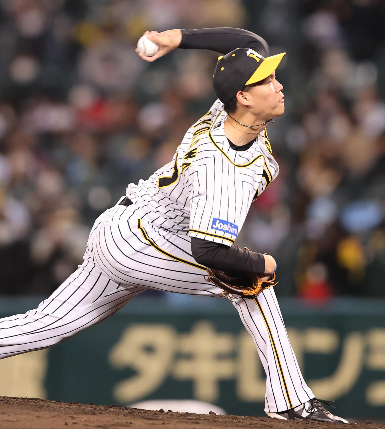 阪神対広島　6回から登板する阪神及川（撮影・清水貴仁）