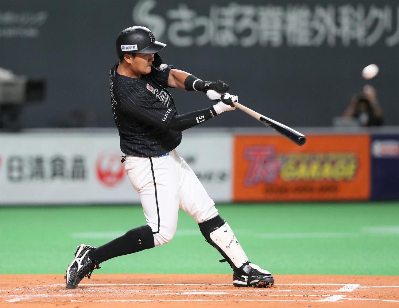 ロッテ山口航輝（2021年10月10日撮影）