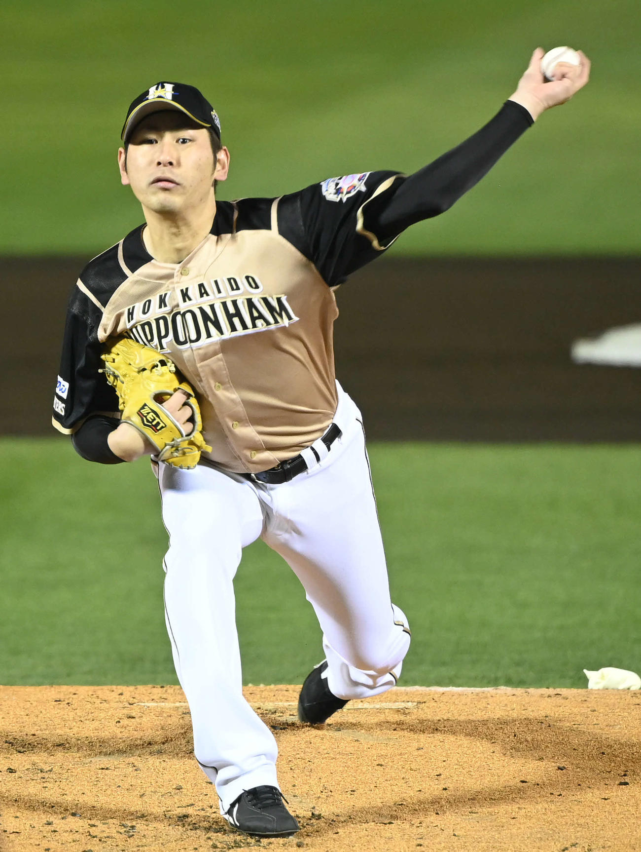 楽天対日本ハム　力投する日本ハム先発の加藤（撮影・山崎安昭）