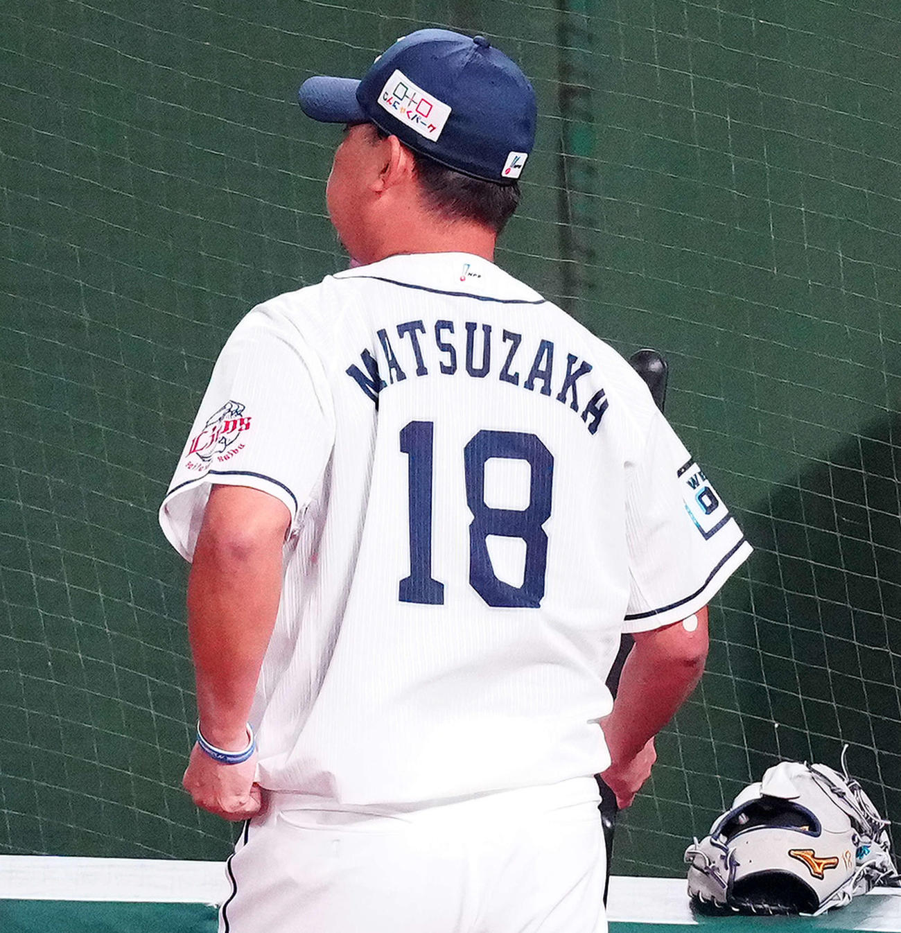 西武対日本ハム　試合前、18番のユニホームで調整する西武先発の松坂（撮影・江口和貴）