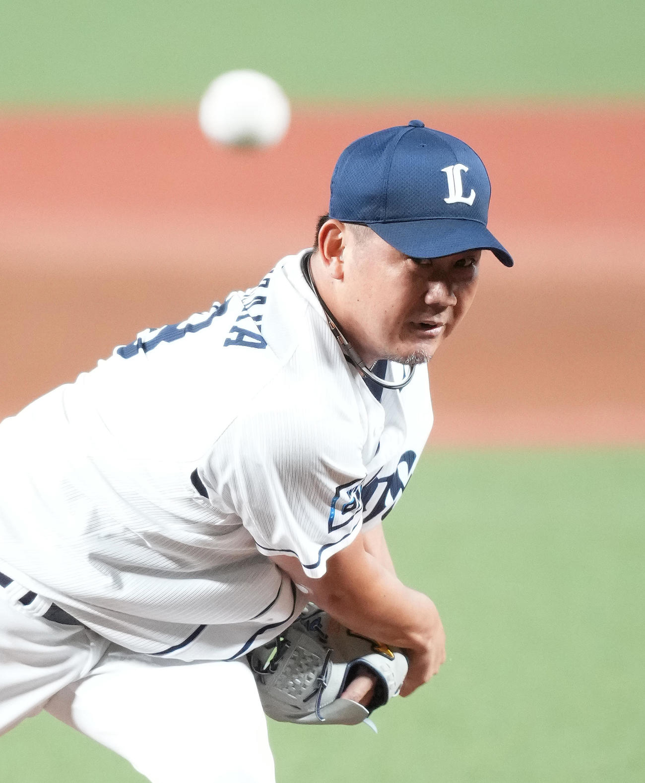 西武対日本ハム　1回表日本ハム無死、近藤に対し投げ込む松坂（撮影・菅敏）