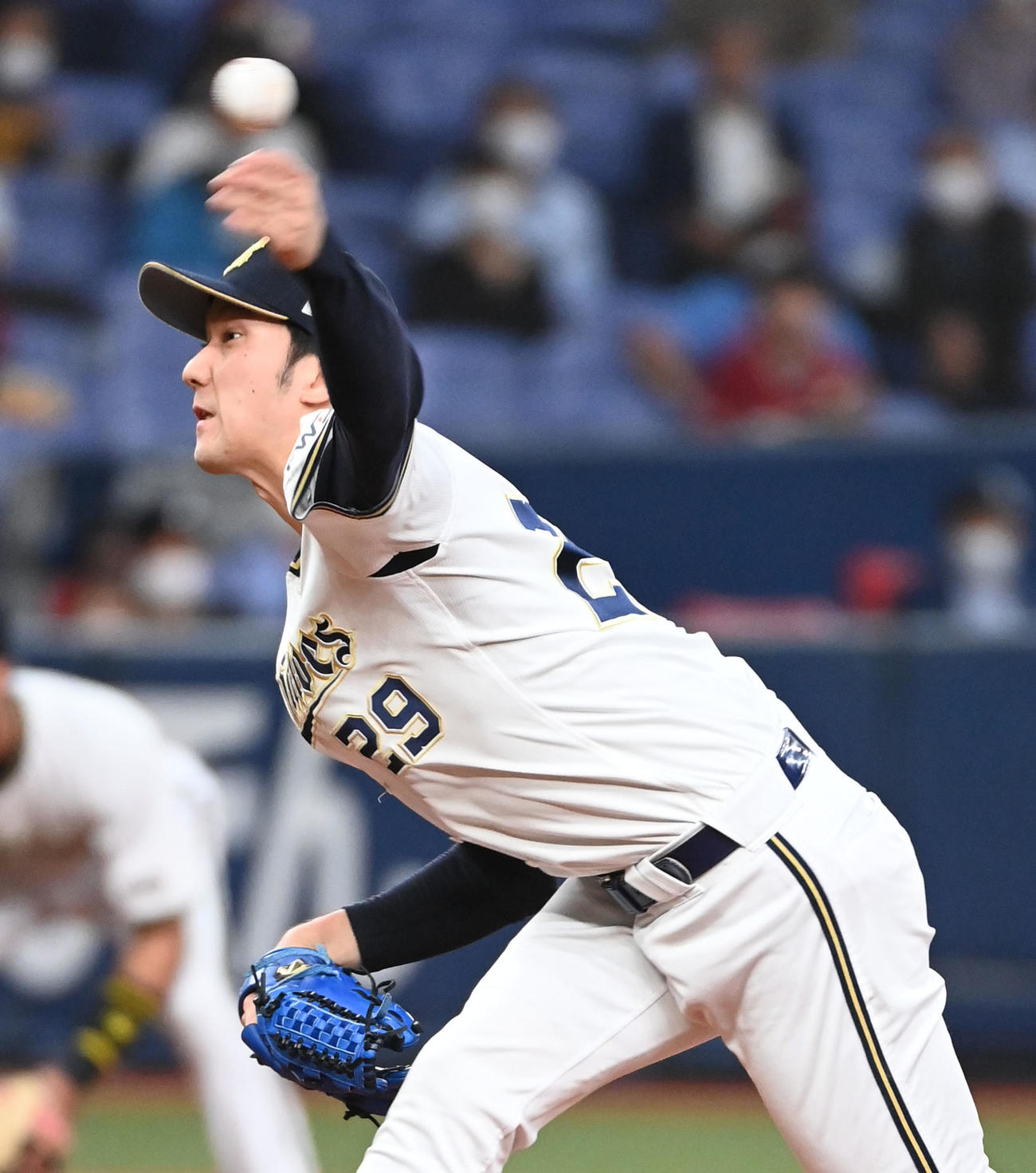 オリックス対楽天　オリックス先発の田嶋（撮影・前岡正明）