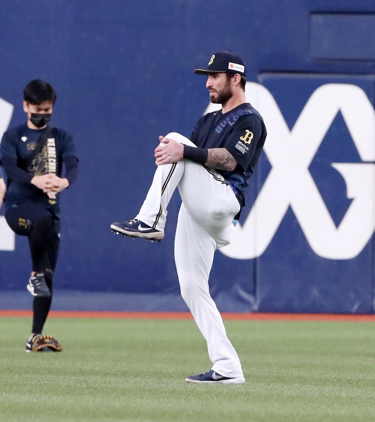 オリックス対楽天　練習に参加するラベロ（撮影・加藤哉）