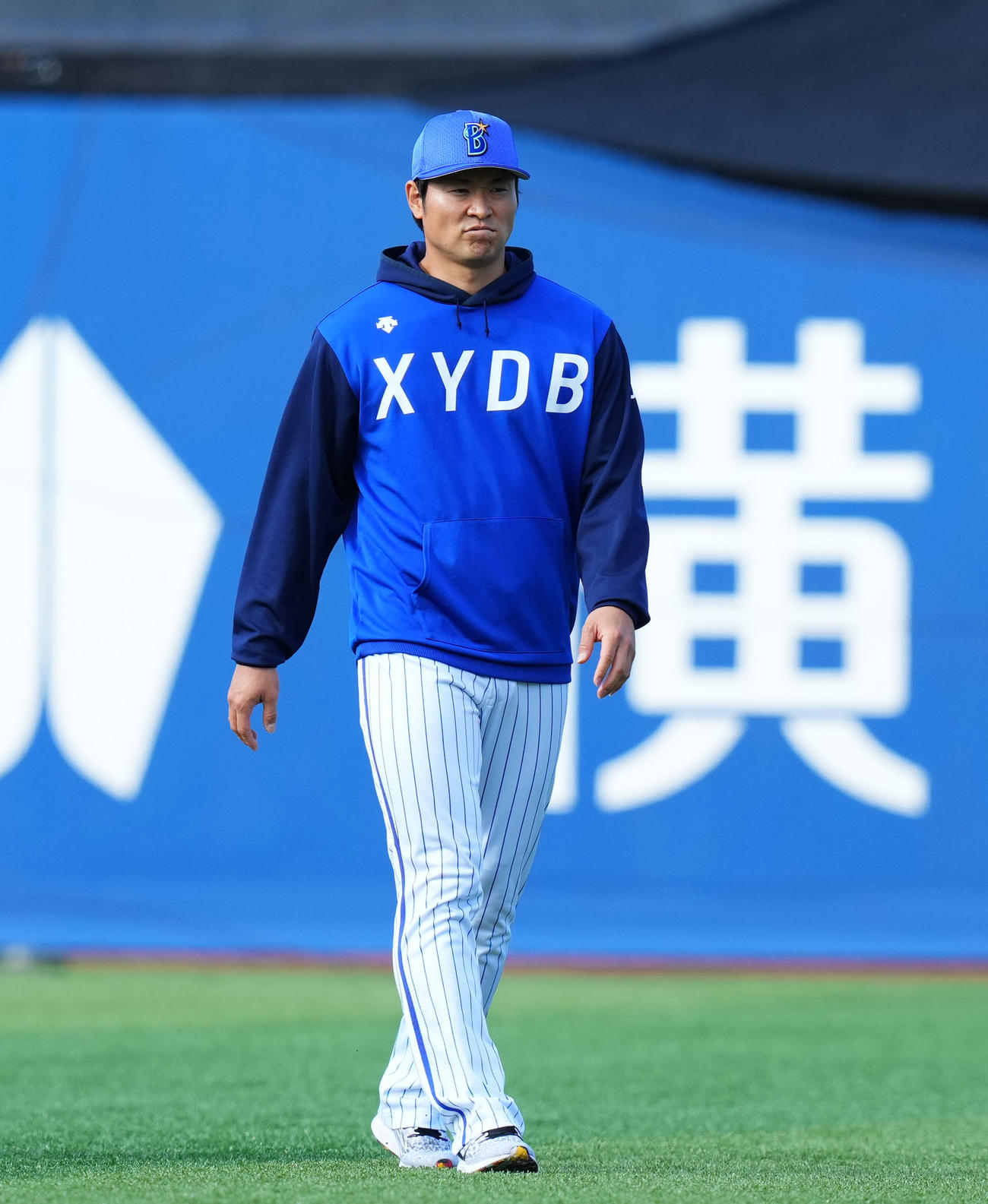 DeNA対巨人　アップをするDeNA中井（撮影・横山健太）