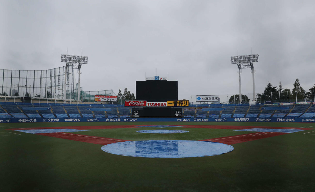 ヤクルト対広島は雨天中止となった（撮影・河野匠）