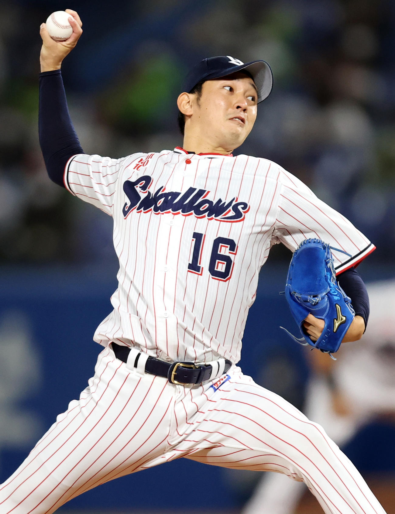 ヤクルト対巨人　ヤクルト先発の原（撮影・狩俣裕三）