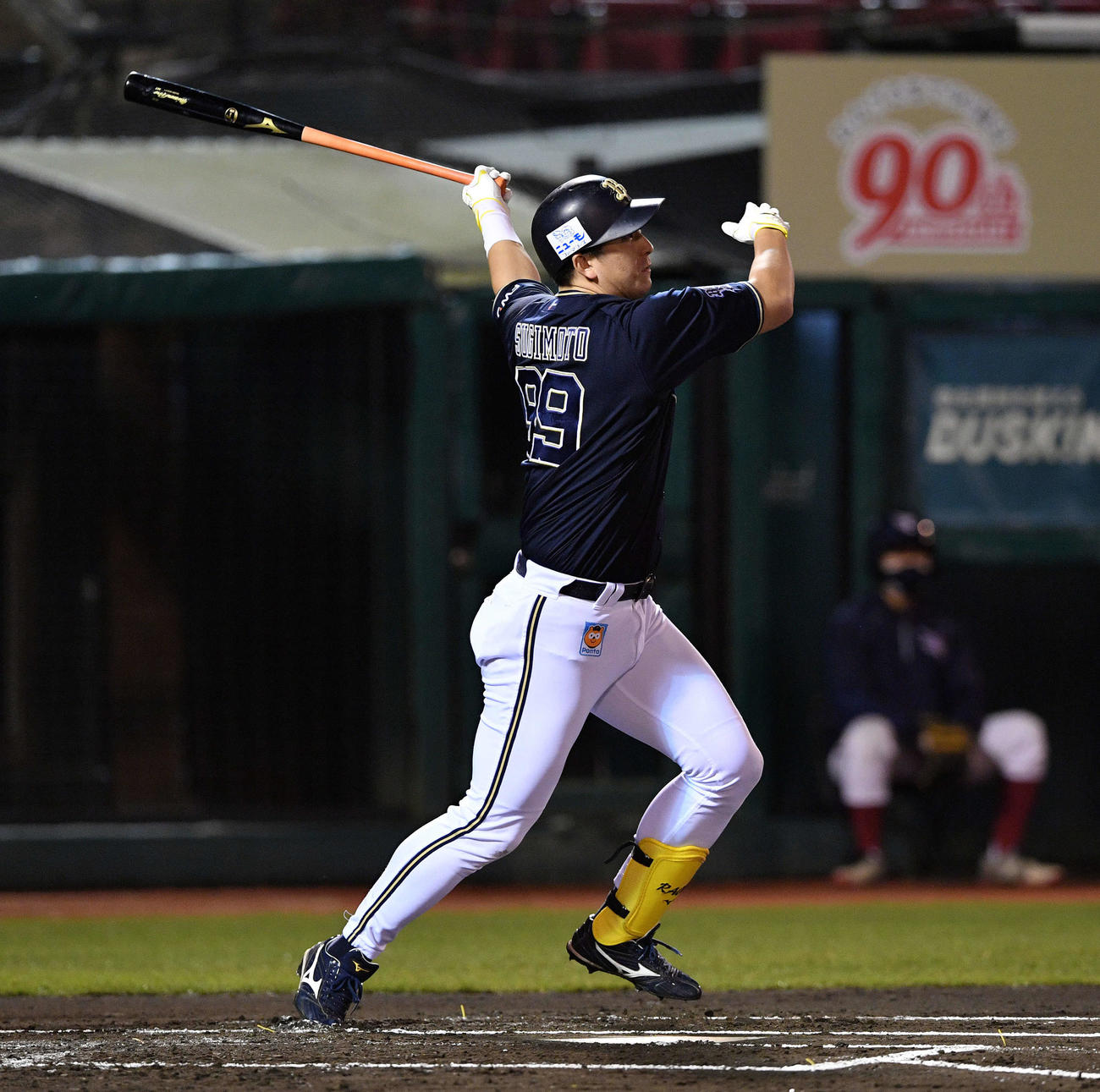 楽天対オリックス　2回表オリックス無死、杉本は中飛に倒れる（撮影・滝沢徹郎）