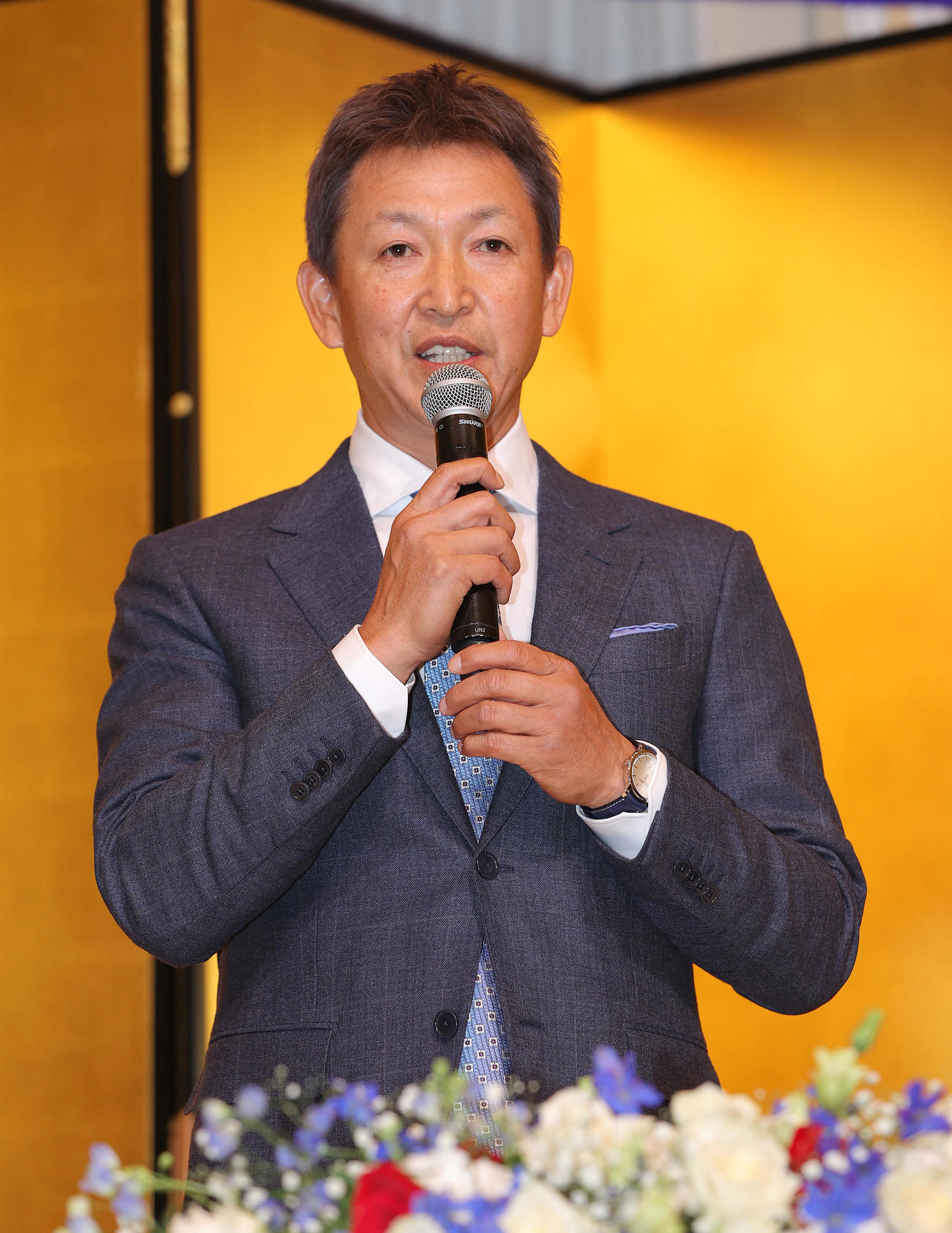 就任会見に臨む中日立浪新監督（撮影・前田充）