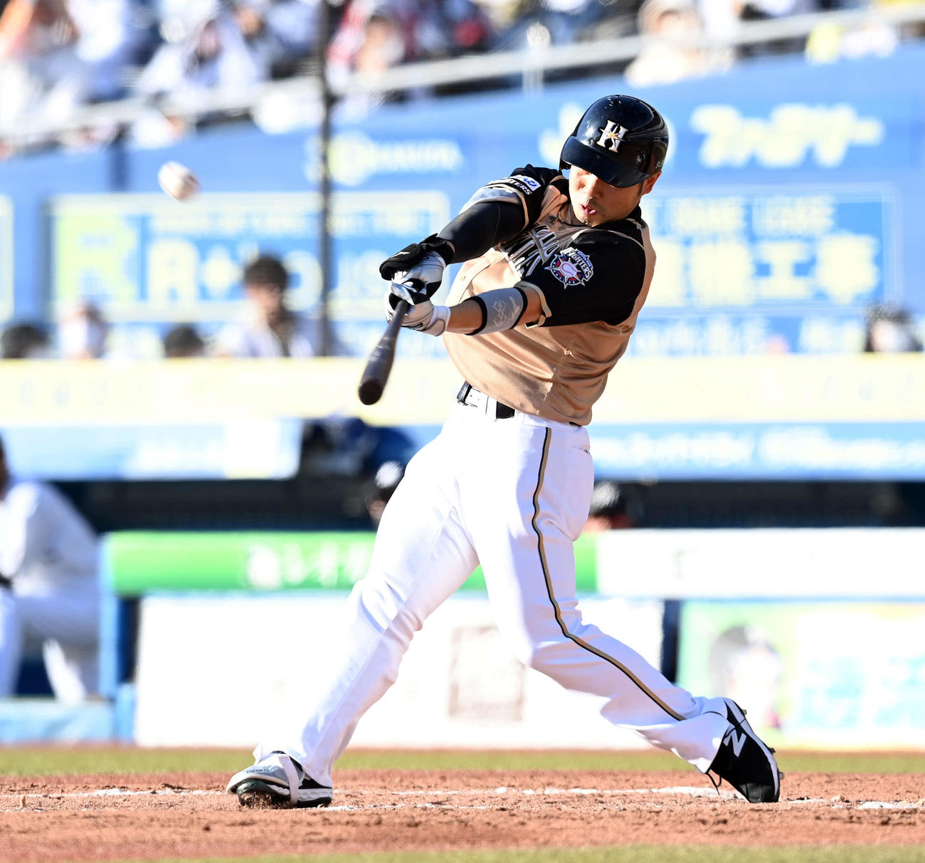ロッテ対日本ハム　4回表日本ハム無死、11号ソロ本塁打を放つ近藤（撮影・たえ見朱実）