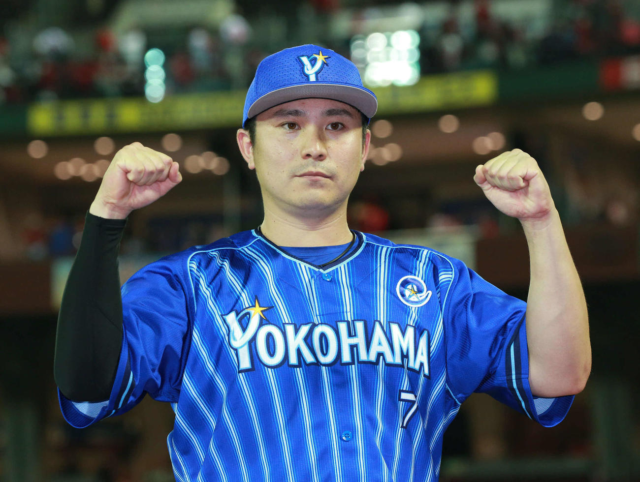 DeNA佐野恵太（2021年7月6日撮影）