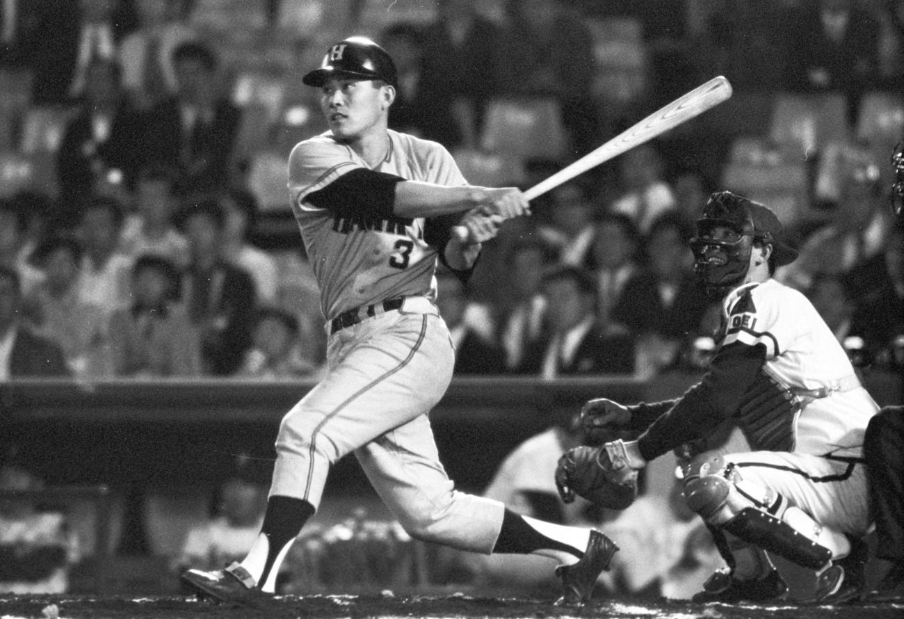 69年、阪急長池の打撃フォーム