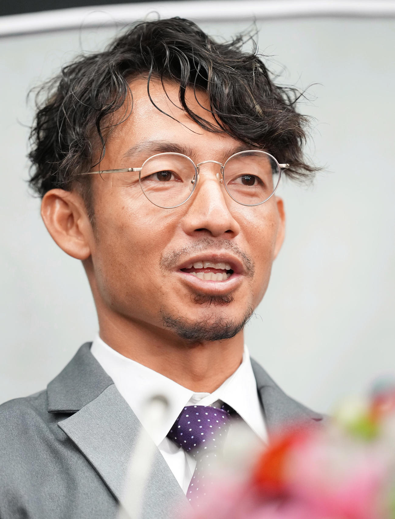 引退会見でプロ野球人生の思い出を話すロッテ鳥谷（撮影・菅敏）
