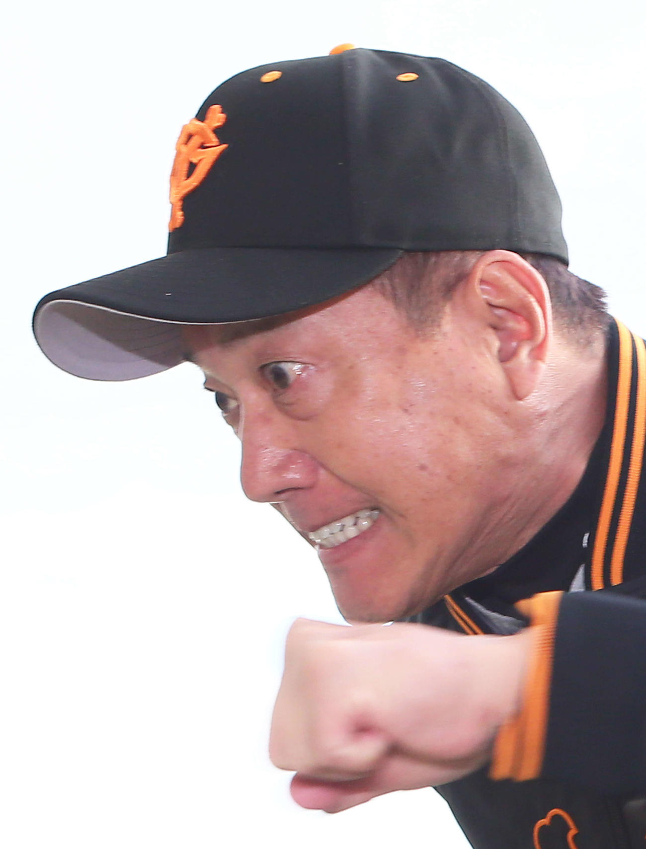 CS初戦を前に意気込む巨人原監督（撮影・足立雅史）