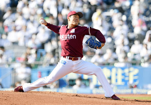 ロッテ対楽天　楽天先発の則本昂（撮影・滝沢徹郎）