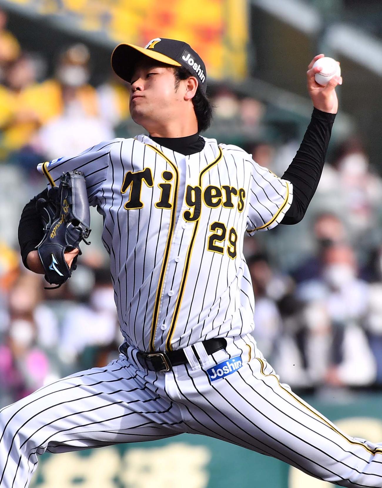 阪神対巨人　阪神先発の高橋（撮影・上田博志）