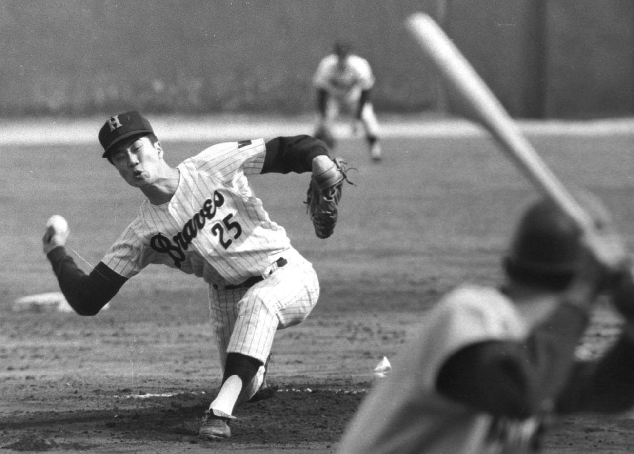 70年、近鉄を相手に登板する阪急山田