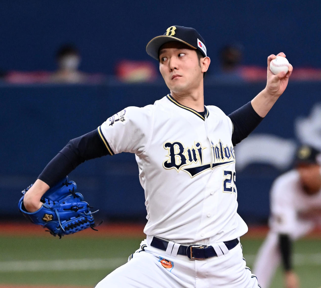 オリックス対ロッテ　オリックス先発の田嶋（撮影・前岡正明）
