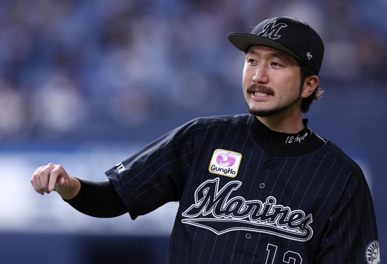 ロッテ石川歩（2021年11月10日撮影）