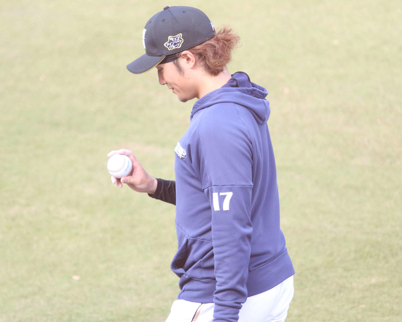 鎌ケ谷で秋季練習に参加した日本ハム伊藤（撮影・木下大輔）