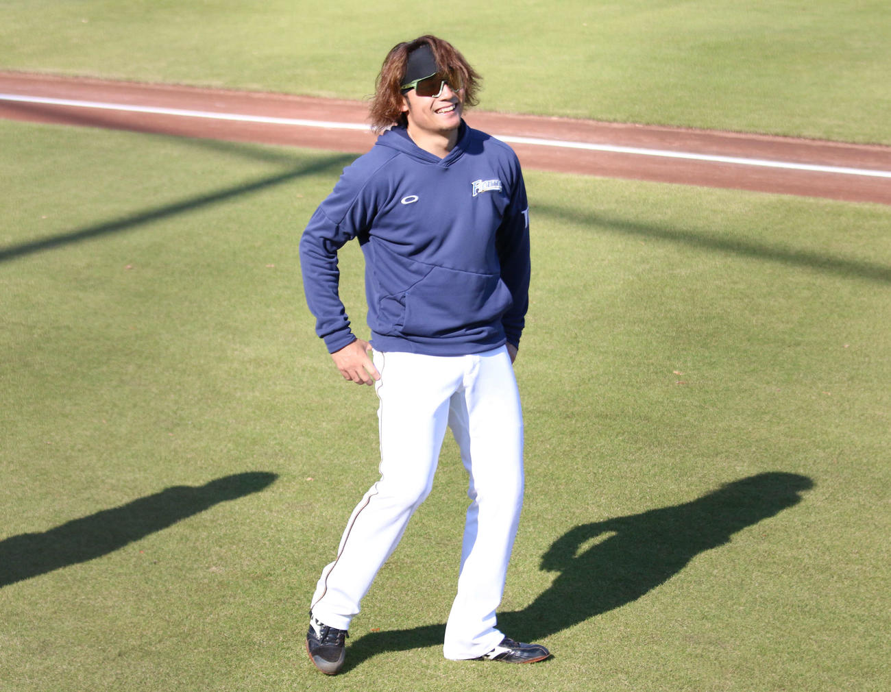 鎌ケ谷で秋季練習に参加した日本ハム伊藤（撮影・木下大輔）