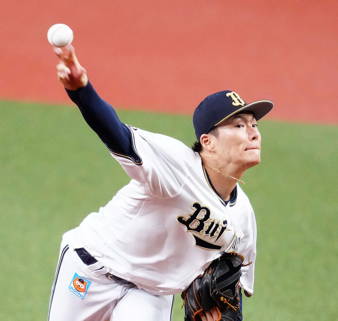 CSファイナルステージのロッテ戦で完封したオリックス山本由伸（2021年11月10日撮影）