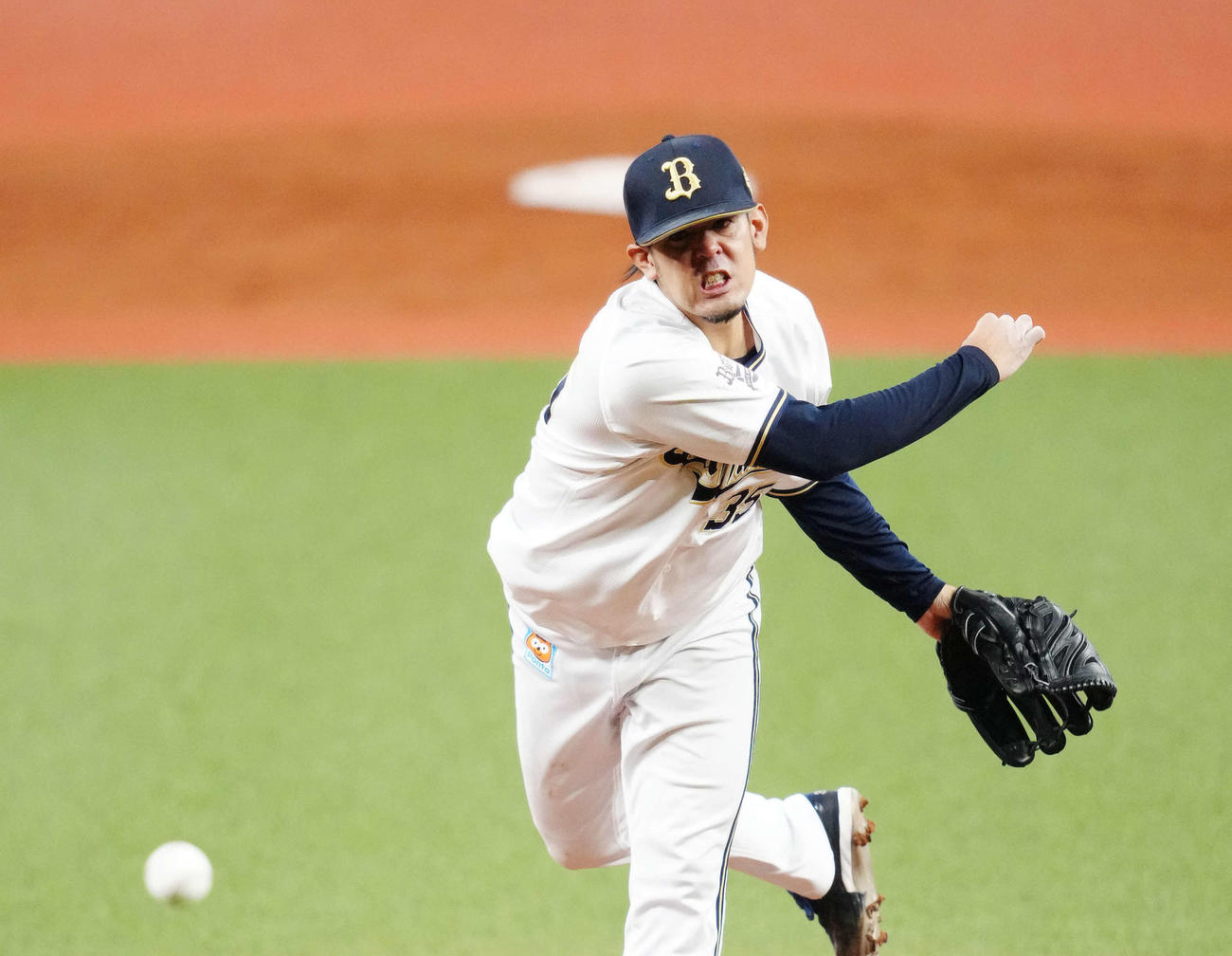 オリックス4番手の比嘉（撮影・江口和貴）