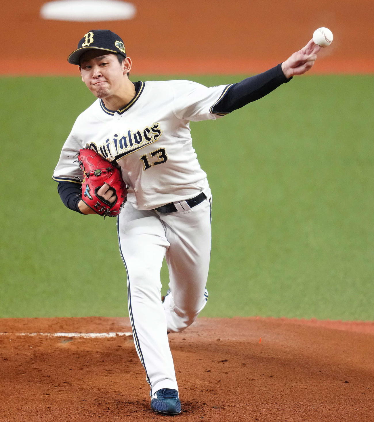 オリックス対ヤクルト　オリックス先発の宮城（撮影・江口和貴）