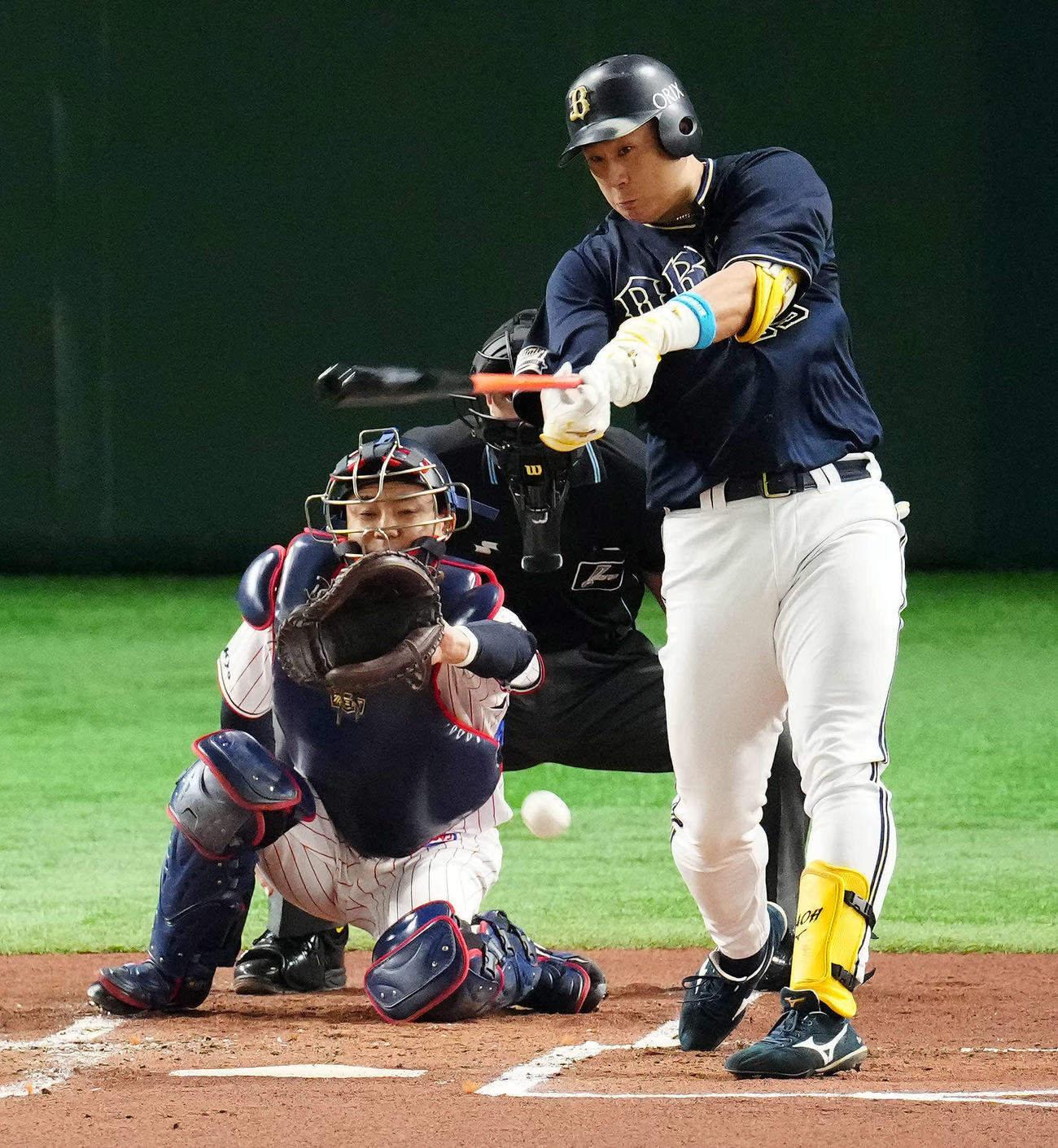 ヤクルト対オリックス　2回表オリックス無死、三ゴロに倒れる杉本（撮影・江口和貴）