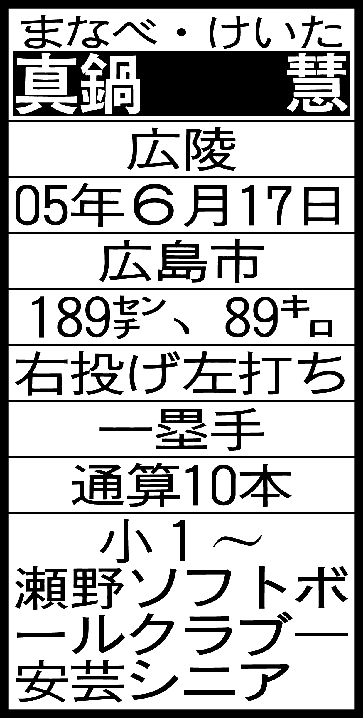 真鍋慧略歴