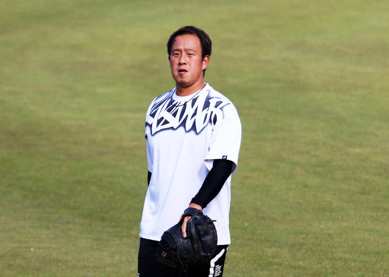 鎌ケ谷で自主練習した日本ハム谷川（撮影・木下大輔）