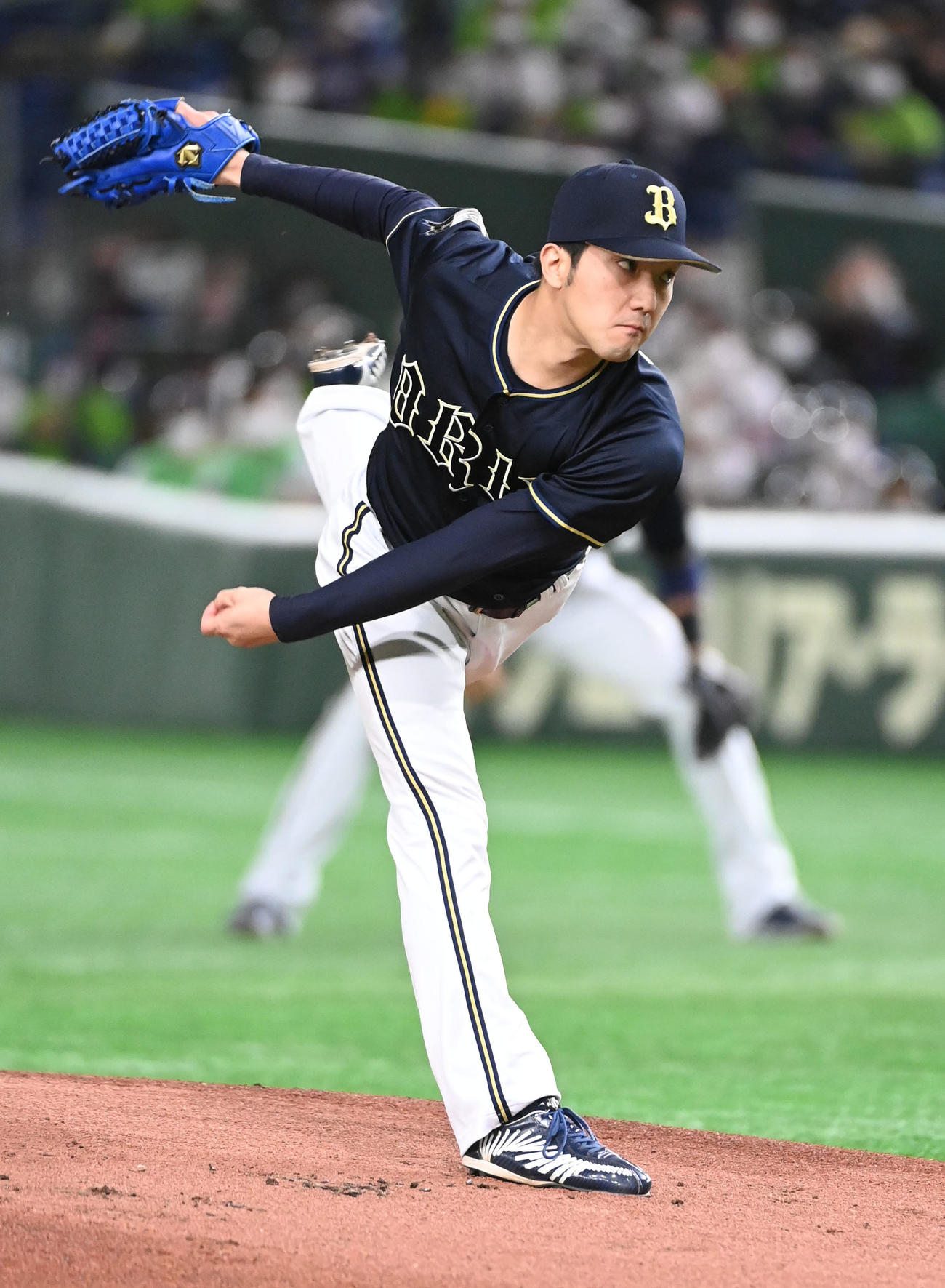 ヤクルト対オリックス　力投するオリックス先発の田嶋（撮影・前岡正明）