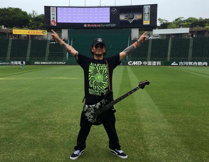 ほっともっとフィールド神戸での演奏リハーサルの時に撮影したMEGASTOPPER、244さん（本人提供)